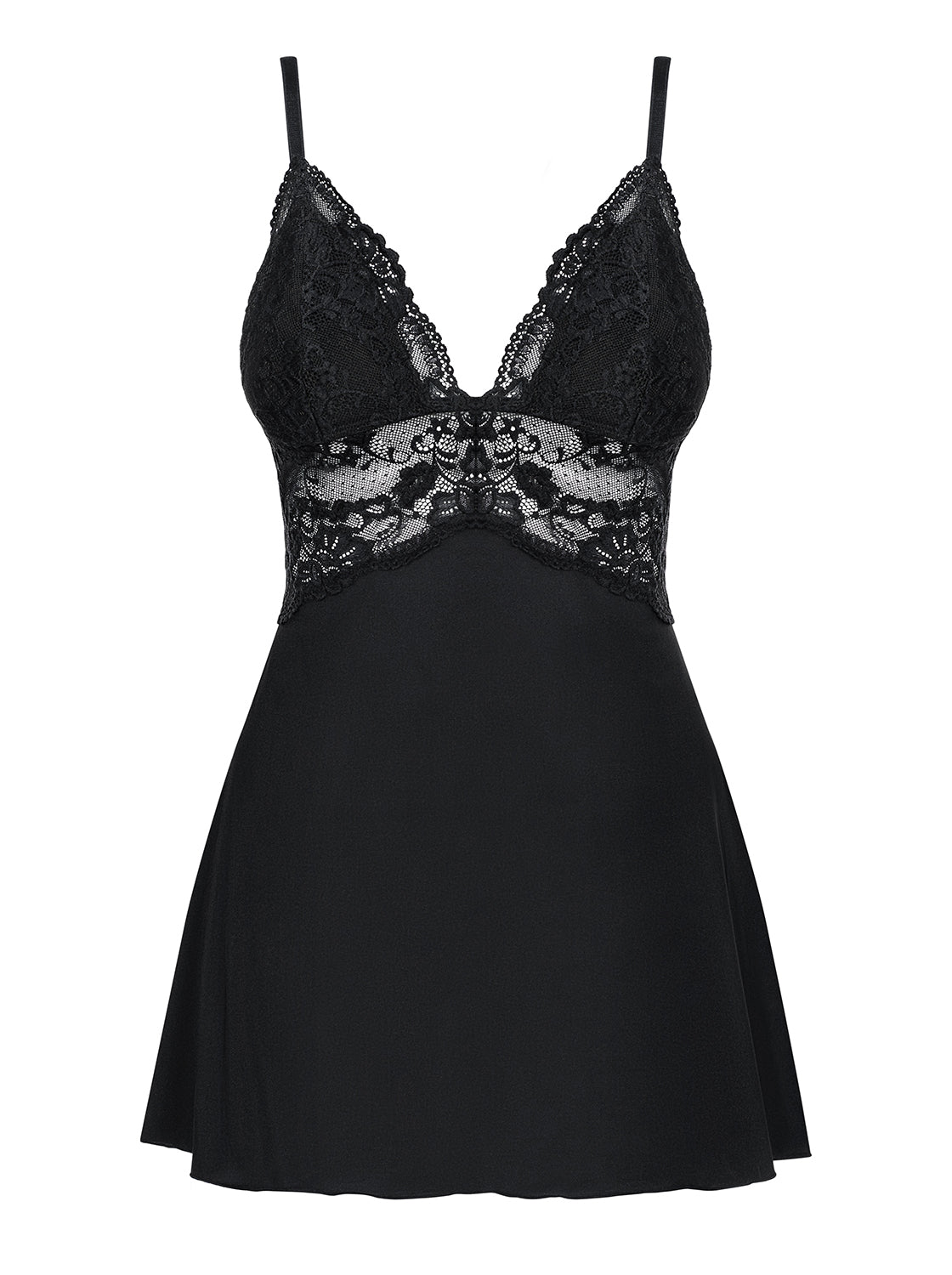 Adorable Babydoll & Thong Set Black