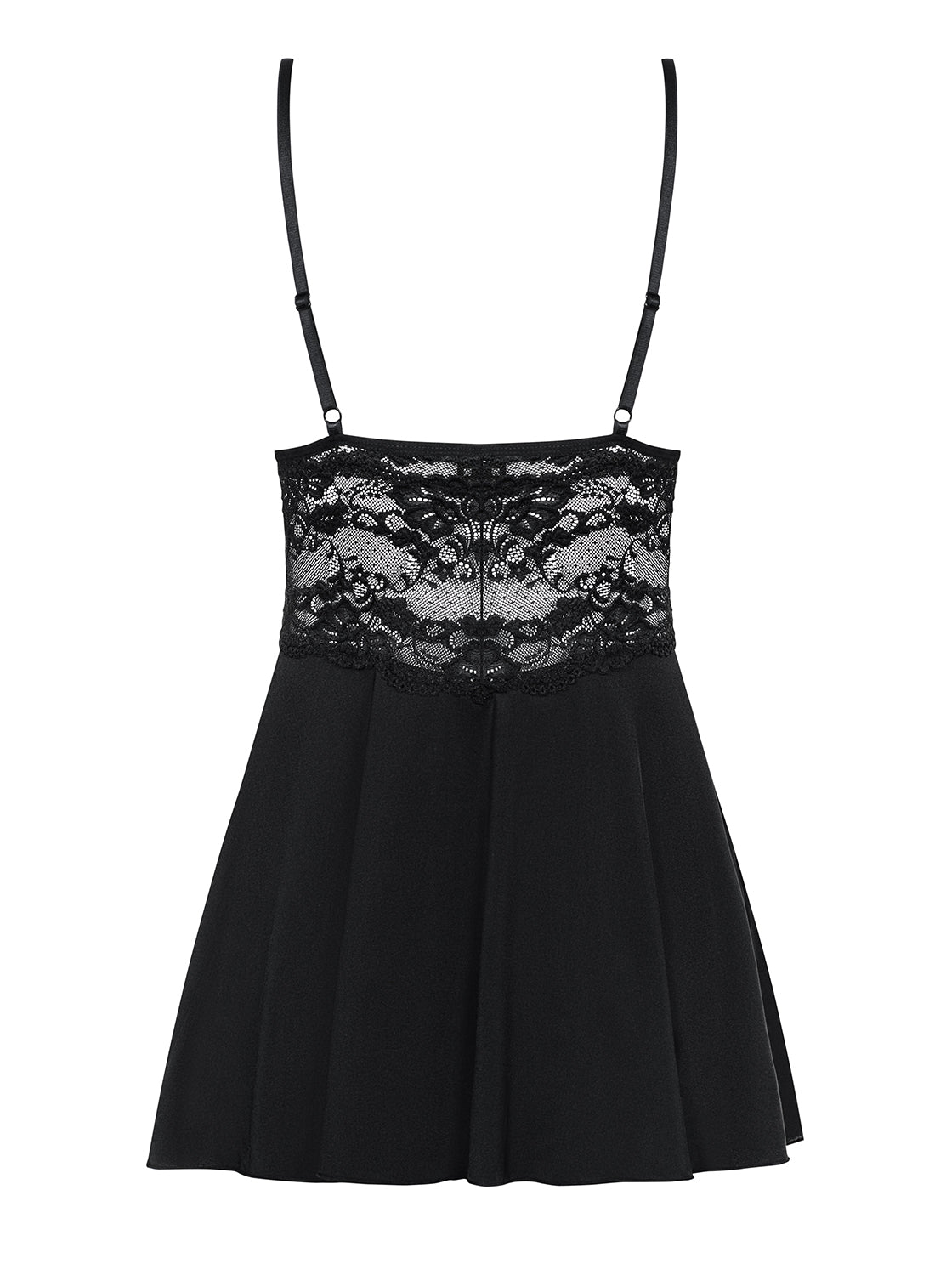 Adorable Babydoll & Thong Set Black