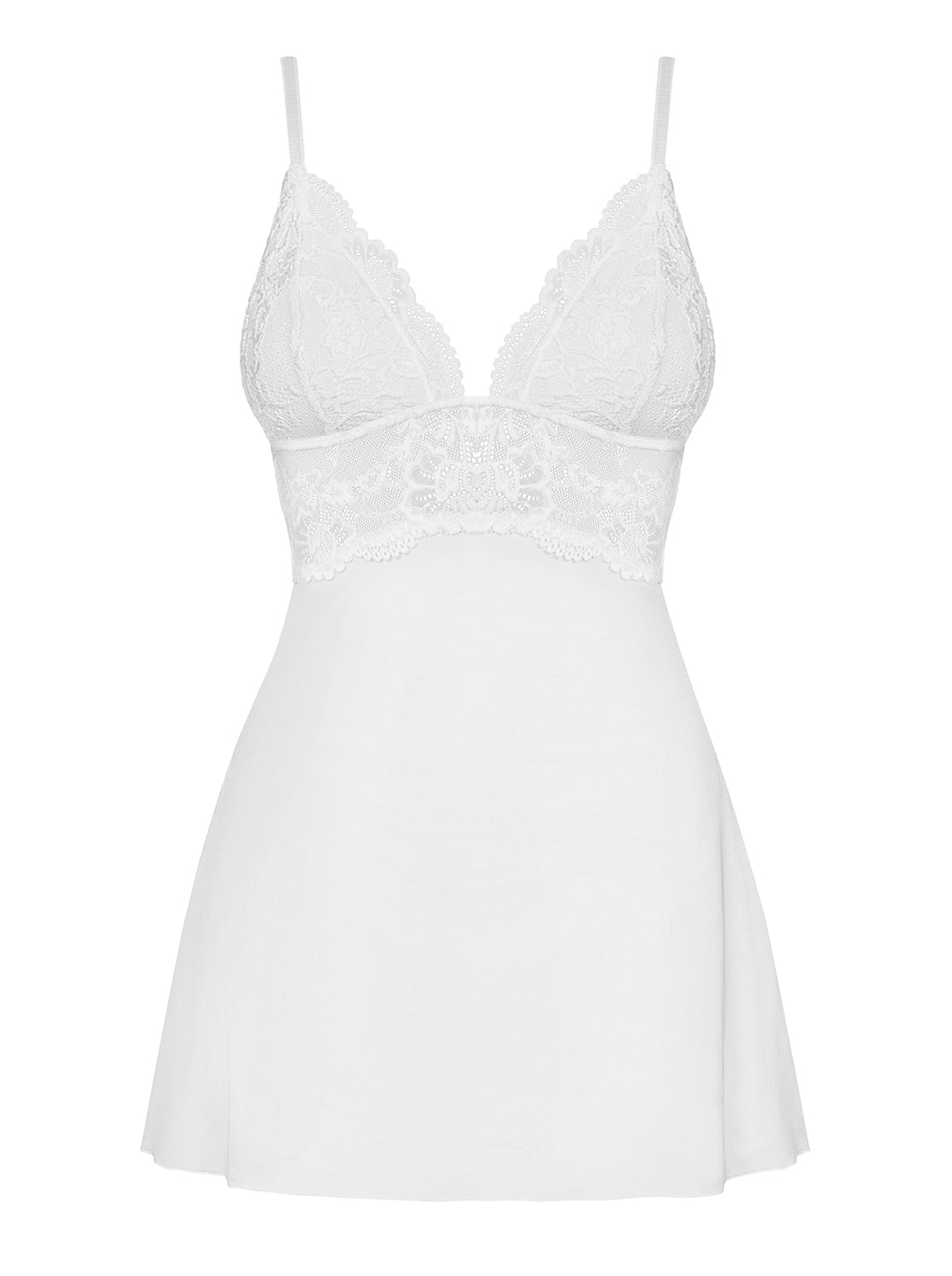 Flirty White Lace Set Babydoll and Thong