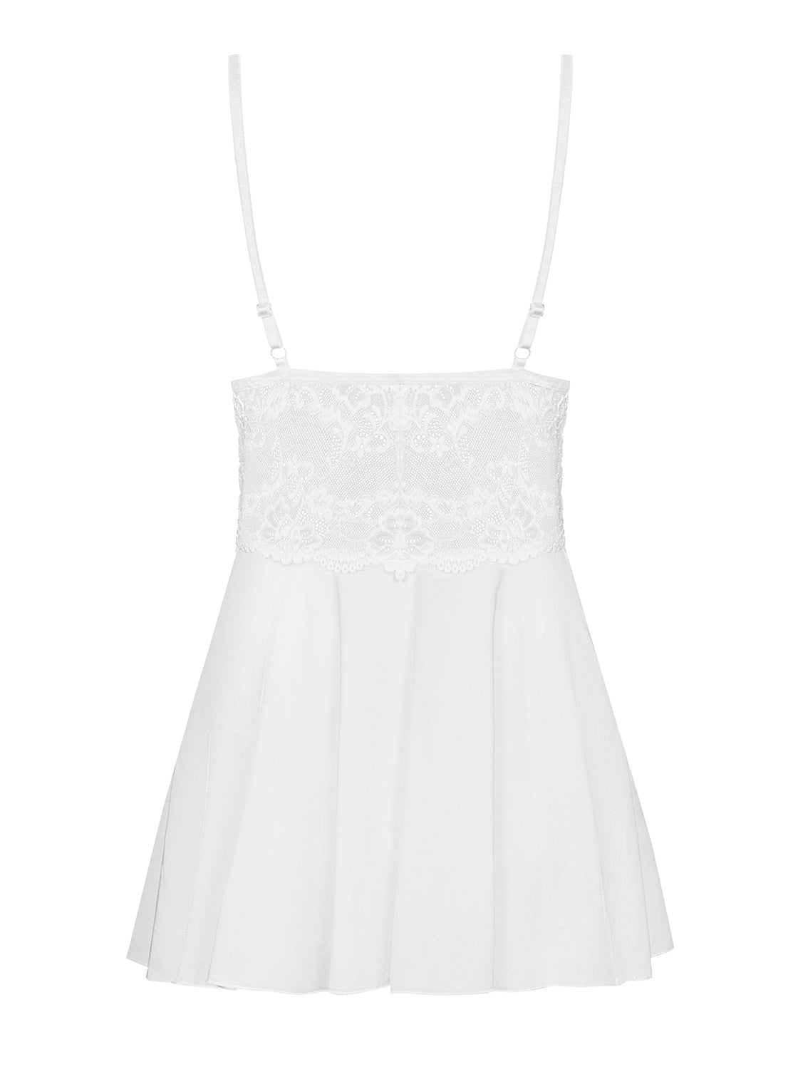 Flirty White Lace Set Babydoll and Thong