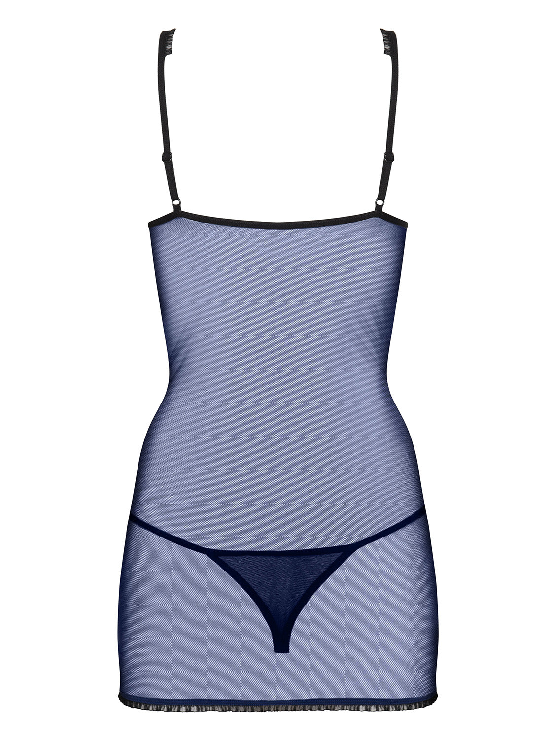 Auroria Blue Sheer Romantic Set Chemise and Thong