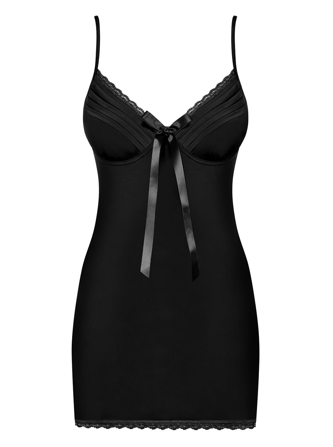 Blacardi Set Chemise and Thong Black