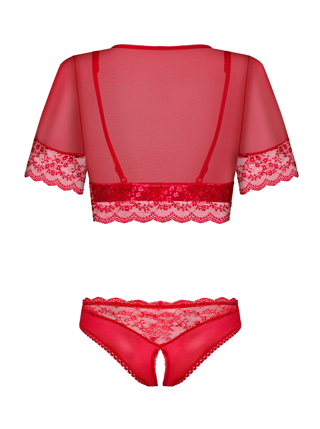 Lovica Red-Hot Set Three Pieces: Half Bra, Bolero and Thong