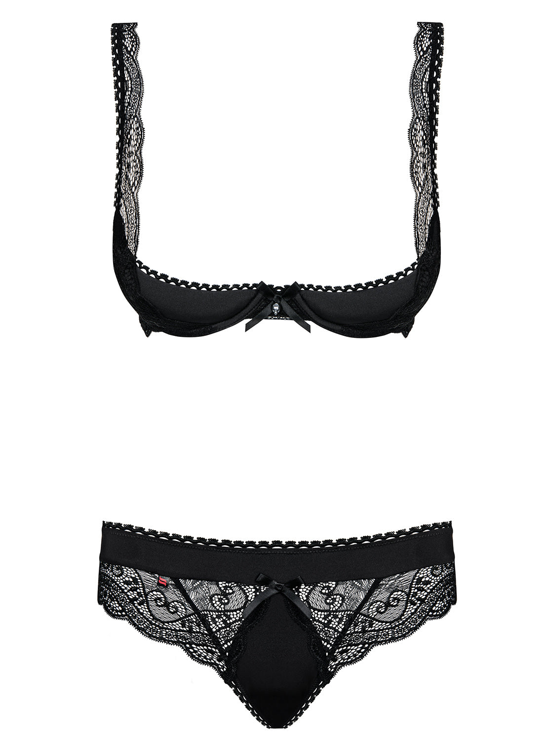 Miamor Daring Black Set Two Pieces: Half Bra and Thong