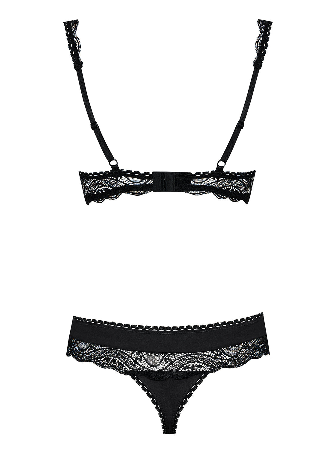 Miamor Daring Black Set Two Pieces: Half Bra and Thong