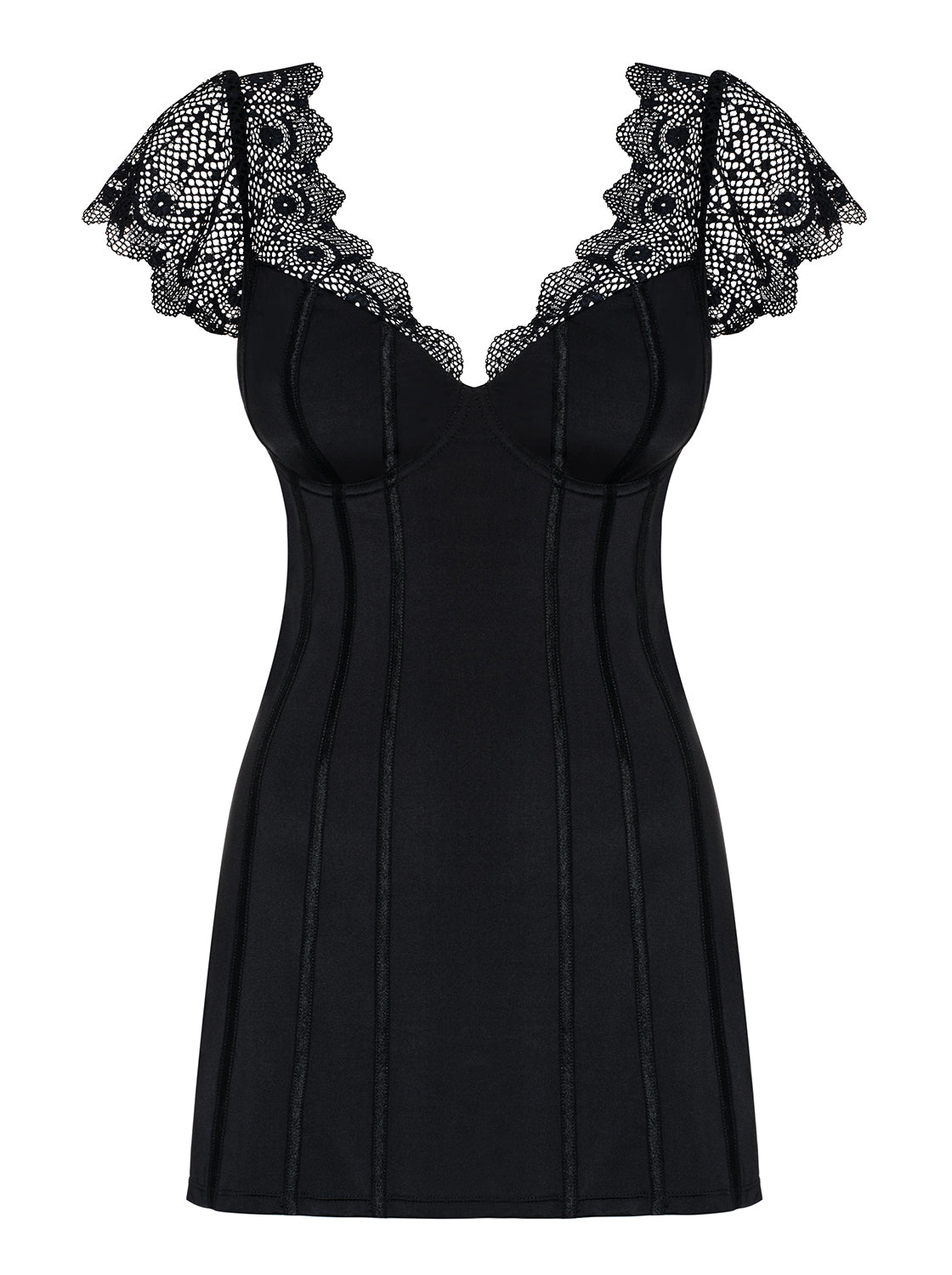 Moketa Black Captivating Set Chemise and Thong