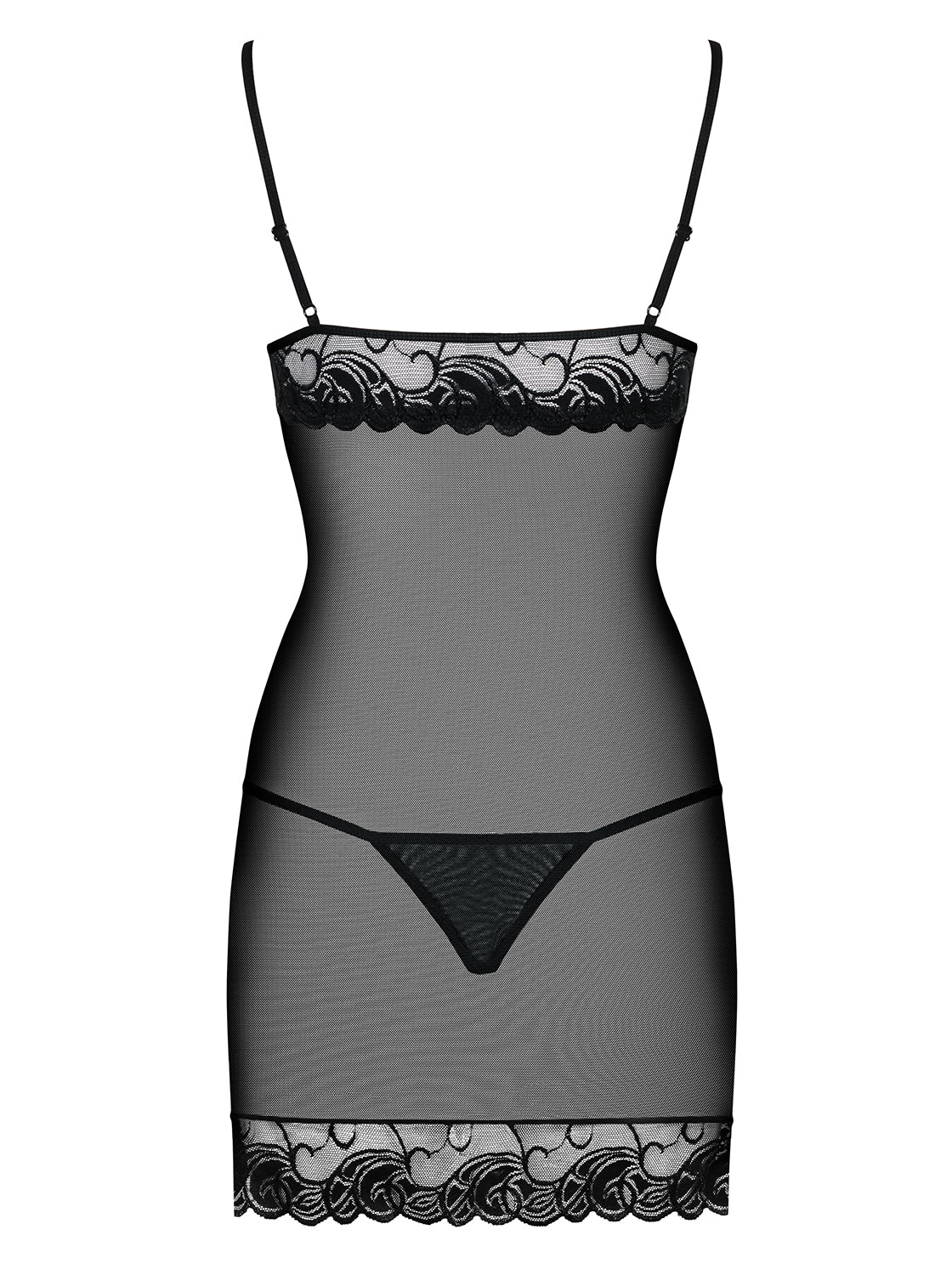 Wonderia Ultra Sexy Black Chemise and Thong Set