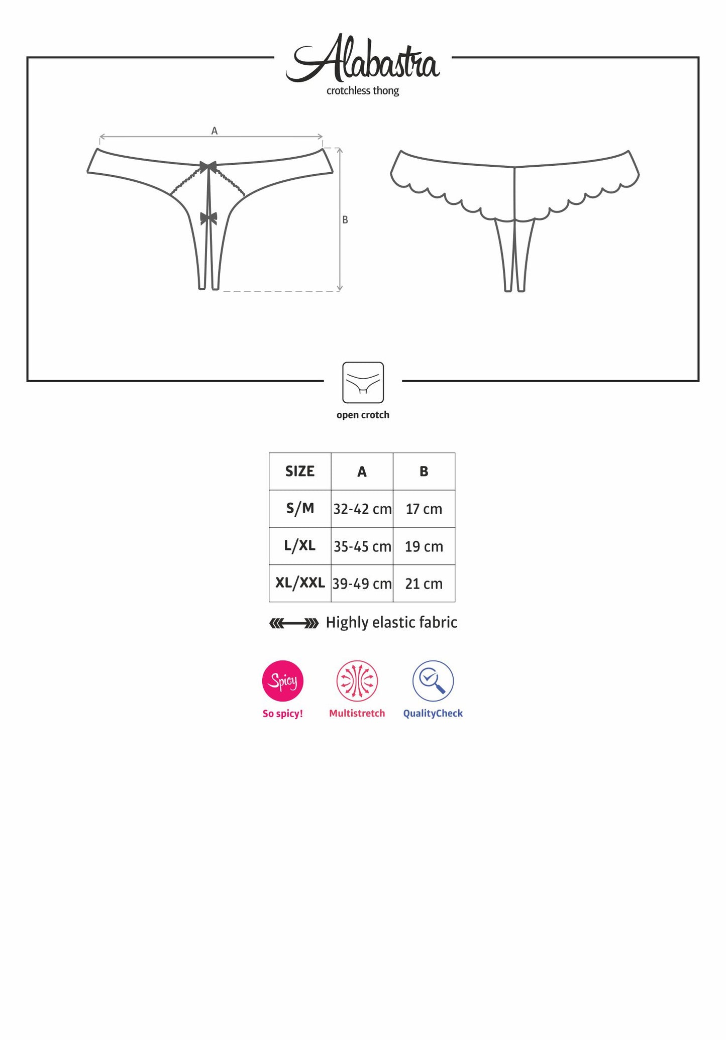 Alabastra White Crotchless Thong