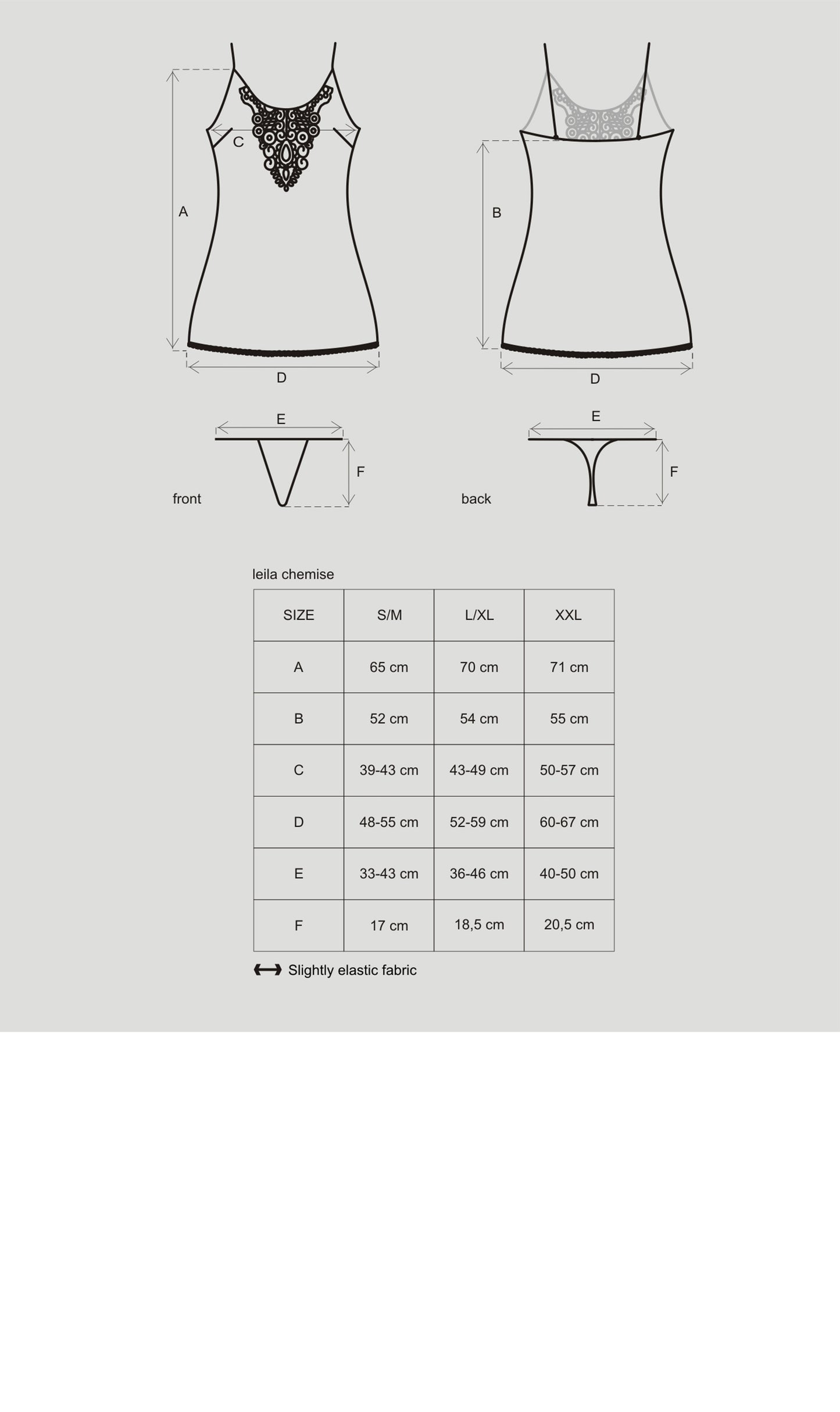 Leila Laced White Set Chemise and Thong
