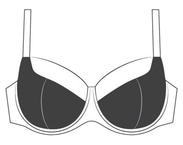Clementina Semi-Padded Navy Bra Satin Paisley Purple