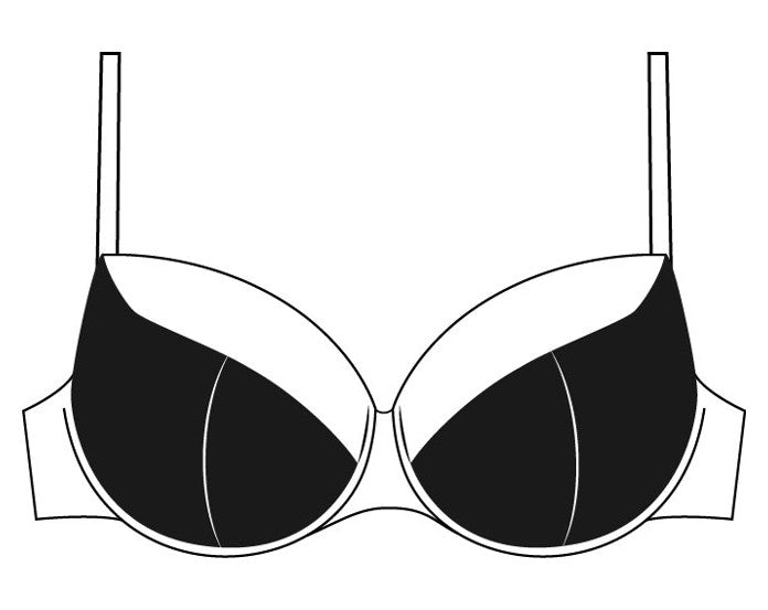 Semi-Padded Bra Leah Graphite With Red Lace