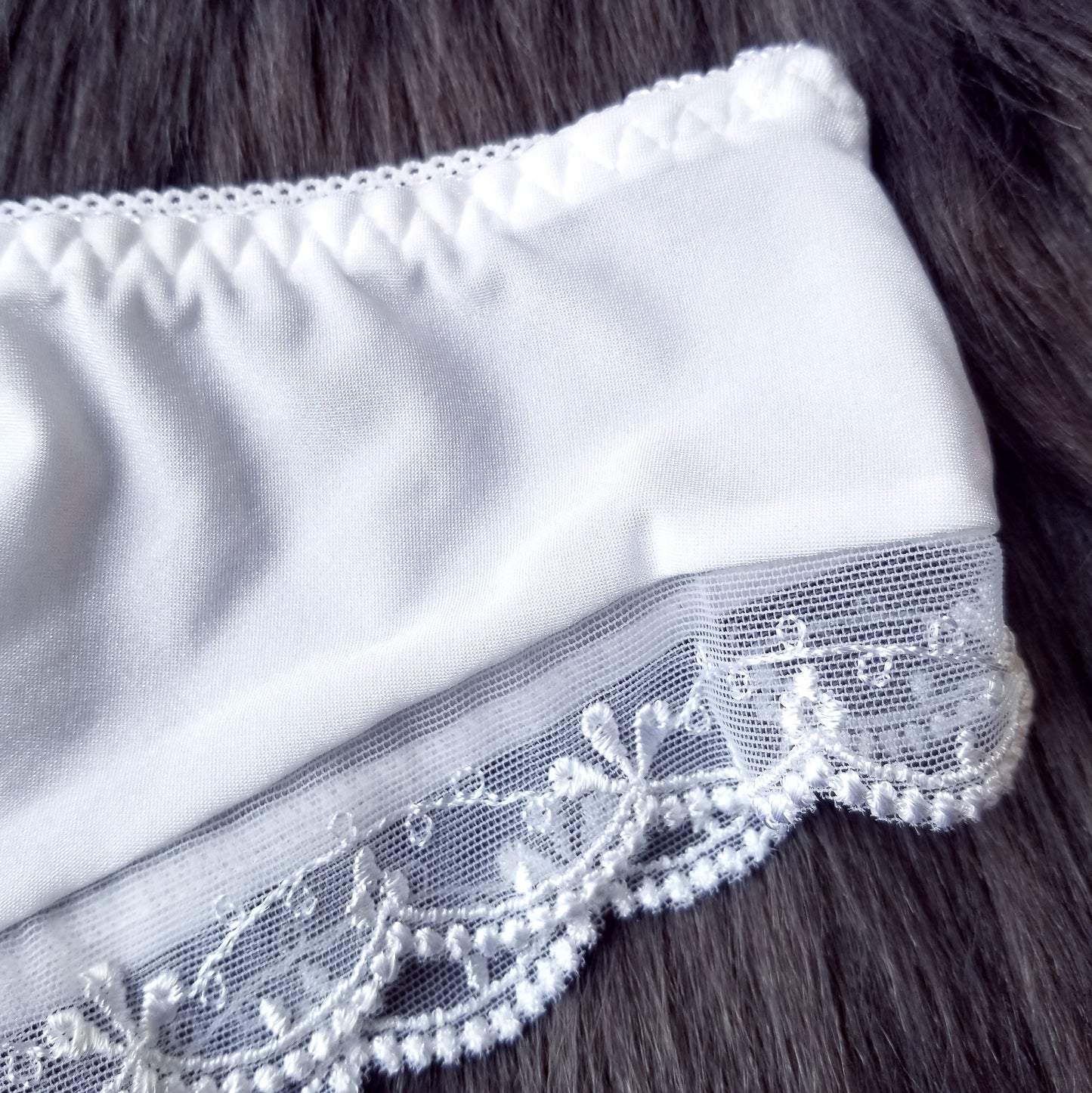 Carmelia Lace Trimmed Thong White