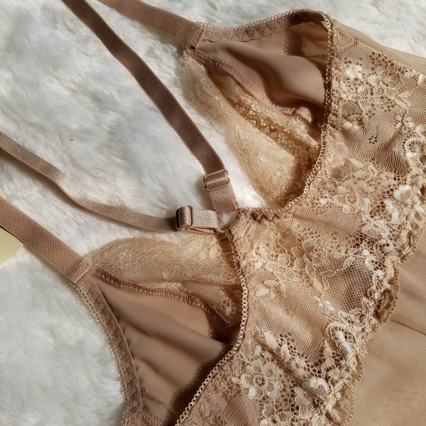 Adamari Chemise Sheer & Lace Beige