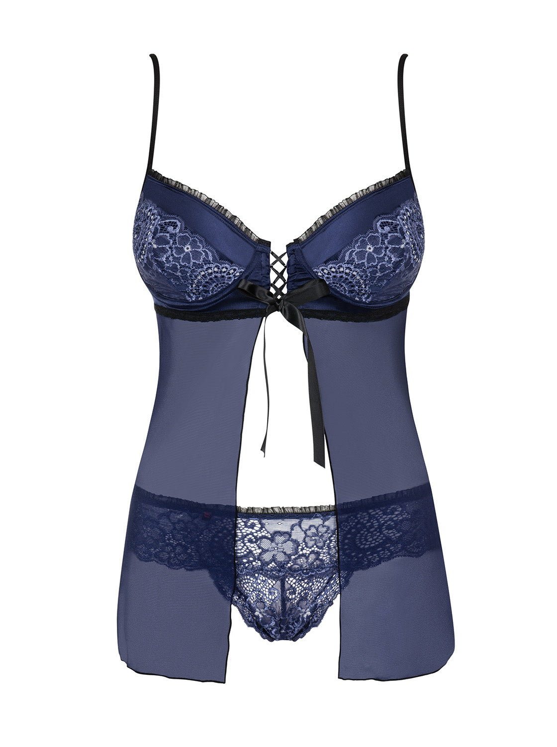 Auroria Set Seductive Babydoll and Panties Blue