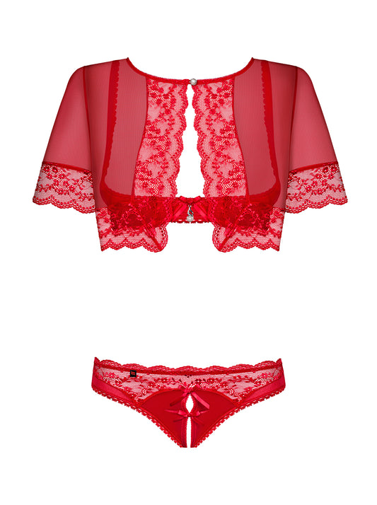 Lovica Red-Hot Set Three Pieces: Half Bra, Bolero and Thong