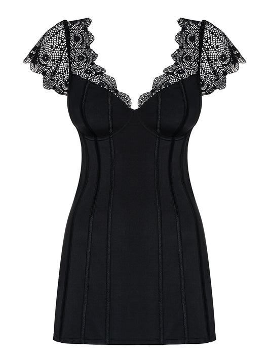 Moketa Black Captivating Set Chemise and Thong