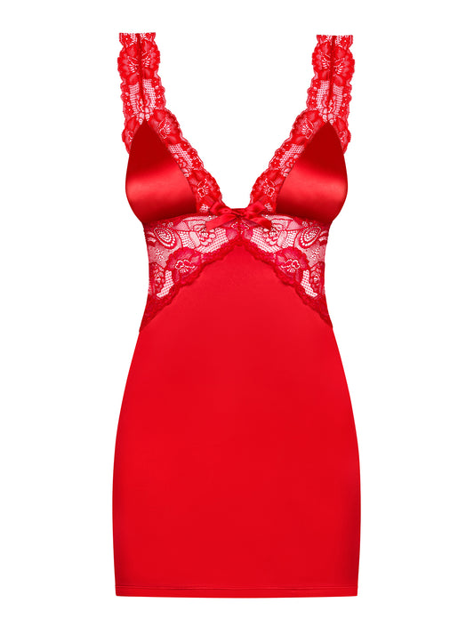 Secred Spicy Red Chemise and Thong Set