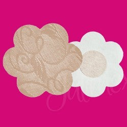 Nipple Covers Flower Shaped Beige Lace Self Adhesive