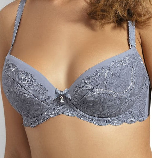 Moonstone Night Sky Grey Blue Push Up Bra