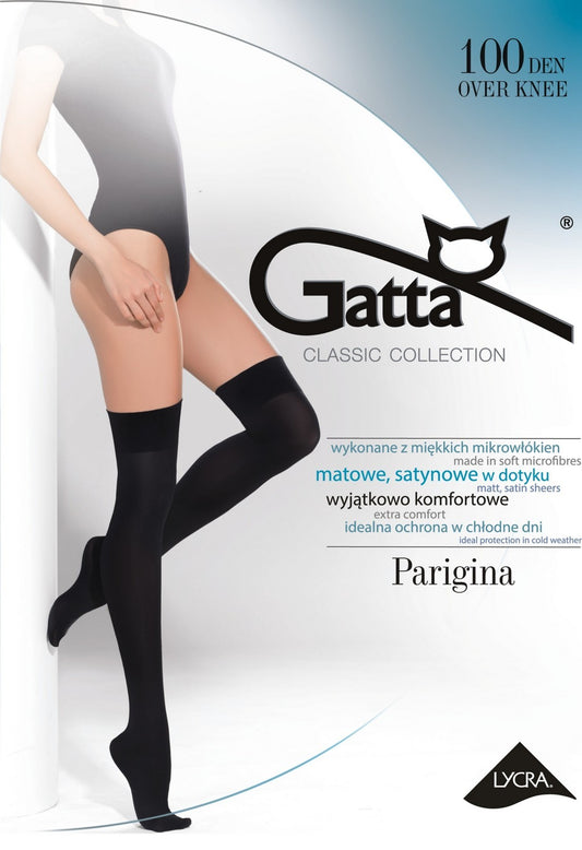 Over the Knee Opaque Socks Parigina Black 300 DEN